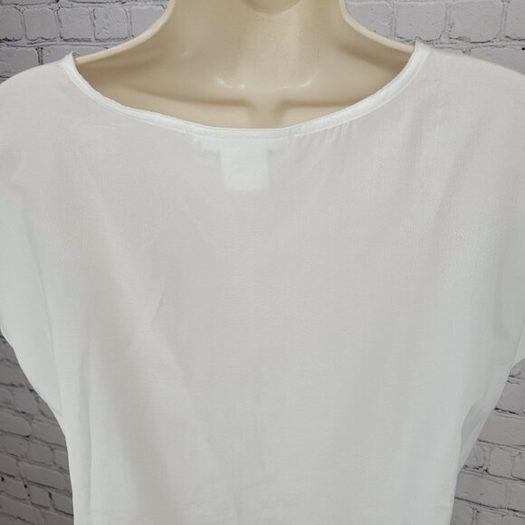 VTG Lady Arrow White Sheer Lightweight Short Sleeve Top Blouse USA Made Size 12 - Picture 8 of 12